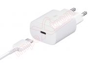 White travel charger with super fast charge (25W) Samsung EP-TA800 with USB type C to USB type C cable, in blister